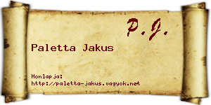 Paletta Jakus névjegykártya